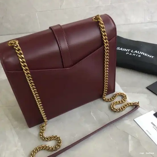 Rep ladies REP MEDIUM YSL SULPICE BAG CHAIN LEATHER BURGUNDY IN 0703